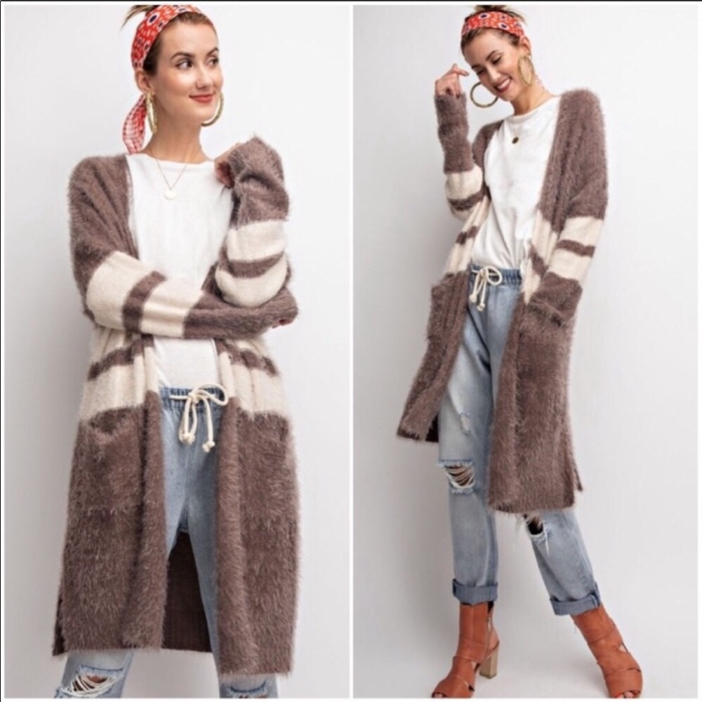 ⚡️Large Mocha Mohair Cardigan - Picture 2 of 4